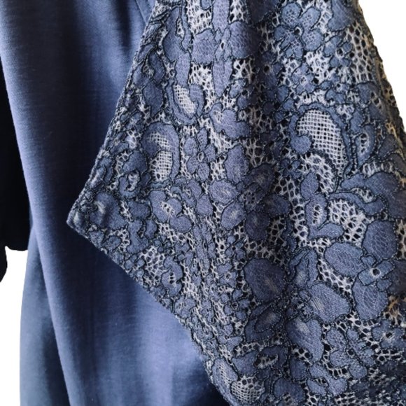 Logo By Lori Goldstein Jacket Waterfall Drawstring Cinch Lace - Picture 11 of 12